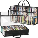 Dvd Storage Bags 2 Pcs, Clear Pvc Plastic Organizer With Handles Zipper,. Fixed Price $31.15.