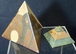 (2) Vintage Pottery & Marble Pyramid Paper Weights Decor. Fixed Price $9.99.