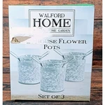 Walford Home Farmhouse Flower Pots Set Of 3 Galvanized Steel Planters WHG1902. Fixed Price $19.99.