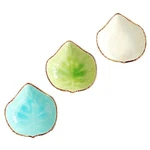 Wait Fly Lovely Grape Leaves Shaped Ceramics Seasoning Dishes/ Tea Bag Holder.... Fixed Price $21.19.