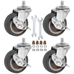 Wheels, 3 Inch Stem Casters Set Of 4, Heavy Duty Swivel Grey. Fixed Price $28.41.