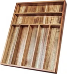 Kiteiscat Acacia Wood Silverware Organizer 7 Compartment Drawer Tray. Fixed Price $24.87.