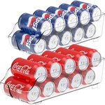 Refrigerator Soda Can Organizer, 2 Tier Dispenser Rack, Space Saver, Clear. Fixed Price $28.58.