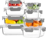 Homberking 8 Pack Glass Food Storage With Lids, Meal Prep Containers,. Fixed Price $30.99.