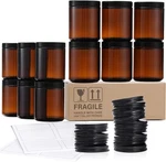 12 Pack, 8 Oz Thick Glass Jars With Lids, Dark Amber Candle. Fixed Price $35.94.