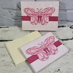 Lang Notecards Susan Winget Butterfly Pink Ribbon Hope Box Of 13 With Envelopes. Fixed Price $13.49.