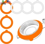 6 Pcs Silicone Gaskets 3.75" Rubber Seals Rings For Glass Jars, White & Oran. Fixed Price $8.03.