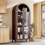 Arched Kitchen Pantry Storage Cabinet 5-TIER Open Display Shelf W/ Glass Doors. Fixed Price $185.99.