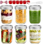Wide Mouth Mason Jars With Embossing Pattern, Pack 6PCS-SILVER. Fixed Price $28.46.