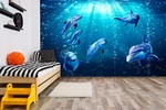 3D Clever Dolphin ZHUA2809 Wallpaper Murals Removable Self-adhesive Ann 24. Fixed Price $28.71.