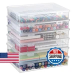 Btsky Clear Plastic Storage Box With Flap Lid, Multipurpose Craft Organizers And. Fixed Price $57.09.