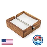 Ironwood Gourmet 28982 Acacia Napkin Holder Weighted Stainless Steel. Fixed Price $38.38.