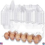 100 Pack Clear Plastic Cartons 12-GRID Disposable Trays For Fresh Eggs. Fixed Price $68.23.