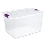 Sterilite 66 Quart Clearview Storage Tote Container With Latching Lid, (18 Pack). Fixed Price $296.29.