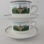 Villeroy Boch Naif Lot Cup Saucer 2 Pair Tea Hot Chocolate Country Farm Evc. Fixed Price $20.95.