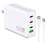Yobvtbf 100W Usb Charger Block 4 Port Type Charging Gan Compact, White. Fixed Price $22.92.