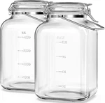 Folinstall Pack 1.5 Gallon Glass Jar With Airtight Lid, 192 Oz Square Wide Mou. Fixed Price $51.24.