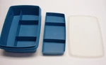 Vtg Tupperware 3 Pc Container Organizer Tuppercraft Stow Go Blue 767-14 Usa. Fixed Price $8.99.