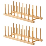 Bamboo Dish Drying RACK-2 Pcs Pot Lid Plate Organizer Holder For Cabinet.... Fixed Price $16.85.