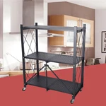 Foldable 3-TIERS Metal Storage Rack Shelves Kitchen Organizer Home Stand. Fixed Price $61.70.