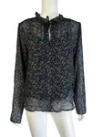 See By Chloe Top Floral Print Tie Neck Sheer Blouse Separate Liner Sz 40 8. Fixed Price $40.18.