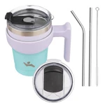 Konokyo 10 Oz Tumbler With Handle 2 Straw Ounces, Lavender Green. Fixed Price $13.54.