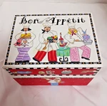 Vintage Recipe Box Bon Appetit Gina Designs Artist Judy Nowka Dividers Cards. Fixed Price $5.99.