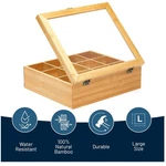 Modern Bamboo Tea Storage Organizer - 12 Compartment Eco Box. Fixed Price $58.39.