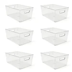6 Pack Thick Clear Stackable Storage Bins, Cabinet Organizer, Plastiic Contai.... Fixed Price $37.53.