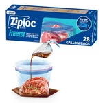 Ziploc Brand Gallon Freezer Storage Bags, Stay Open Design, 28 Count,. Fixed Price $10.23.