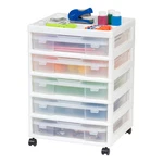 Iris 5 Drawers Scrapbook Plastic Rolling Storage Cart With Organizer Top. Fixed Price $44.97.