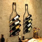 Wall Mounted 4 Bottle Wine Rack Rustic Iron Elegant Space Saving Bar Storage. Fixed Price $50.09.
