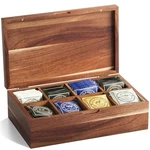 Acacia Wood Tea Bag Organizers, And Sugar Packet Storage Chest With Lid, .... Fixed Price $41.55.