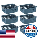 Iris Usa Plastic Storage Basket 6-PACK Medium Shelf Organizer. Fixed Price $44.87.