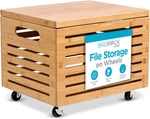 Birdrock Home Rolling File Storage Organizer Box With Lid (new Version) - Bamboo. Fixed Price $102.79.