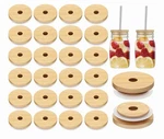 Cunhill 30 Pieces 70MM Bamboo Jar Lids Bulk With Straw Hole For Glass Cups Re.... Fixed Price $19.95.