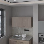 White Oak Kitchen Wall Cabinet With 2 Doors, Storage For Pantry. Fixed Price $257.99.