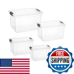 Superio Clear Storage Boxes Lid 5 Pack Plastic Container Bins For Organizing. Fixed Price $102.31.