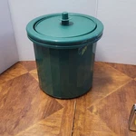 Vintage Tupperware Ice Bucket Cooler Pc. Set Green W/push Button Lid 1683-4. Fixed Price $12.00.