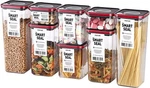 8 Set, Neoflam Airtight Square Smart Seal Kitchen Pantry Organizer Bpa Free. Fixed Price $47.99.