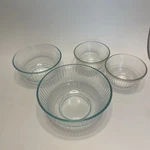 Pyrex Mixing Set 4PC 7403-S 7402-S 7401-S Clear Glass Nesting 25. Fixed Price $14.99.