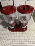 Zevro Double Cereal, Snack, Candy, Dry Food Dispenser, Storage Dual Control Red. Fixed Price $44.88.