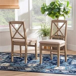 Linon Ervin Wood X-back Set Of Two Dining Chairs Washed Gray. Fixed Price $152.99.