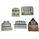 Set Of 5 Cats Meow Wooden Shelf Sitters Graf Printing Lincoln School Trinity. Fixed Price $34.99.