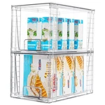 2PACK Large Stackable Kitchen Pantry Storage Drawers, Clear Organizer Bins Wi.... Fixed Price $47.72.