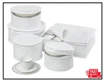 5-PIECE Dinnerware Storage Set With Zipper Cushioned Quilted White New. Fixed Price $22.60.