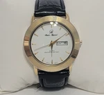 Charles Raymond Men's Watch F1197 Gold Tone Day Date Black Leather Runs. Fixed Price $5.99.