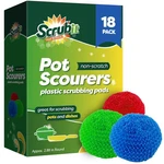 18 Round Nylon Dish Scrubber Scouring Pads - Assorted Colors Scourer T.... Fixed Price $24.79.