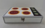 Tatutina Wooden Take-out Menu Recipe Box 9.5X 12X2.5 Latch Stove Top Design. Fixed Price $24.99.