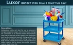 Luxor Fse 373-BUSTC111BU Tub Cart Three Shelves, Blue New Ships Now. Fixed Price $74.99.